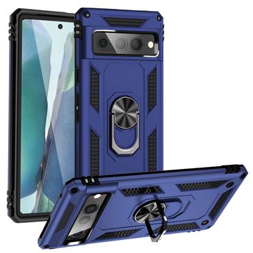 Outdoor Hülle für Google Pixel 7 PRO TPU PC Hybrid Sergeant Armor Ring Cover, Farbe: Blau