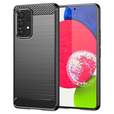 TPU Hülle für Samsung Galaxy A53 Carbon Fiber Skin Brushed Schutzcover Soft Case
