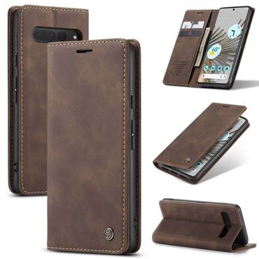 CASEME Handy Tasche für Google Pixel 7 PRO Wallet 013 Series Hülle Klapp Etui, Farbe: Coffee