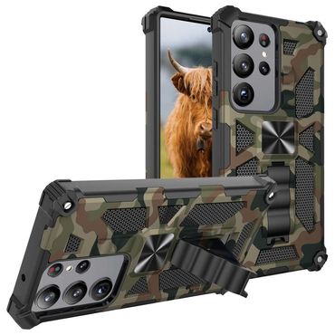 Outdoor Hülle für Samsung Galaxy S23 ULTRA Camouflage Shockproof PC Schutzcover