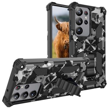 Outdoor Hülle für Samsung Galaxy S23 ULTRA Camouflage Shockproof PC Schutzcover