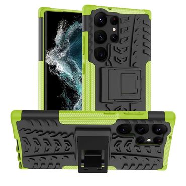 Outdoor Hülle für Samsung Galaxy S23 ULTRA Tire Rutschfest Stand PC TPU Case