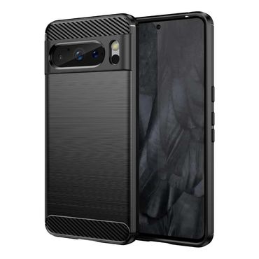 TPU Hülle für Google Pixel 8 PRO Carbon Fiber Skin Brushed Schutzcover Soft Case