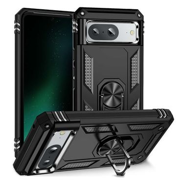 Outdoor Hülle für Google Pixel 8 TPU PC Hybrid Sergeant Armor Ring Cover Case, Farbe: Schwarz