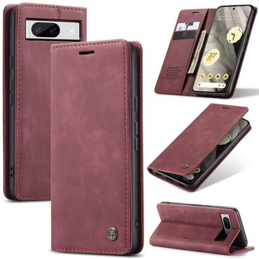 CASEME Handy Tasche für Google Pixel 8 Wallet 013 Series Klapp Hülle Business, Farbe: Rot