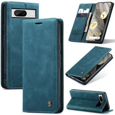 CASEME Handy Tasche für Google Pixel 8 Wallet 013 Series Klapp Hülle Business, Farbe: Blau