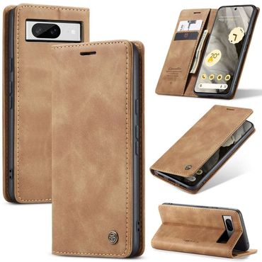 CASEME Handy Tasche für Google Pixel 8 Wallet 013 Series Klapp Hülle Business, Farbe: Braun