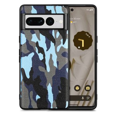 TPU Hülle für Google Pixel 7 PRO Camouflage Schutz Case Army Flexi Tarn Cover, Farbe: Blau