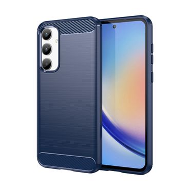 TPU Hülle für Samsung Galaxy A35 Carbon Fiber Skin Brushed Schutzcover Soft Case