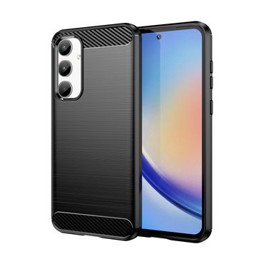 TPU Hülle für Samsung Galaxy A35 Carbon Fiber Skin Brushed Schutzcover Soft Case