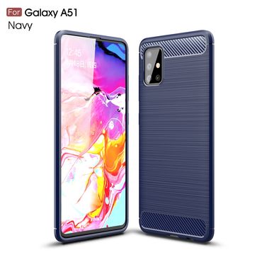 TPU Hülle für Samsung Galaxy A51 Carbon Fiber Skin Brushed Schutzcover Soft Case