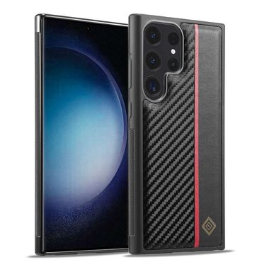 LC.IMEEKE Hard Cover für Samsung Galaxy S24 ULTRA Carbon Stripe Shockproof Hülle