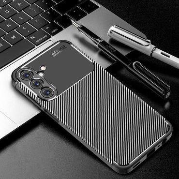 TPU Hülle für Samsung Galaxy A15 Carbon Fiber Muster Shockproof Back Cover Case