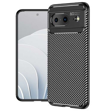 TPU Hülle für Google Pixel 8 Carbon Fiber Muster Shockproof Back Cover Case