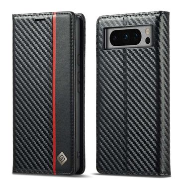 LC.IMEEKE Handy Tasche für Google Pixel 8 PRO Carbon Wallet Stripe Hülle Etui