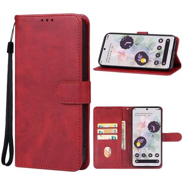 Handy Tasche für Google Pixel 8 Wallet Magnet Klappetui Hülle Kartenfach Case, Farbe: Rot