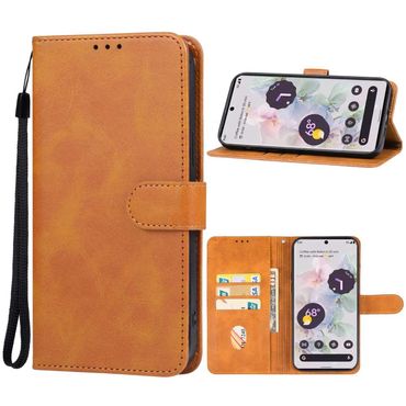 Handy Tasche für Google Pixel 8 Wallet Magnet Klappetui Hülle Kartenfach Case, Farbe: Braun