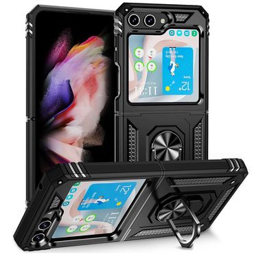 Outdoor Hülle für Samsung Galaxy Z Flip5 TPU PC Hybrid Sergeant Ring Cover Case