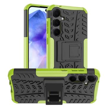 Outdoor Hülle für Samsung Galaxy A55 Tire Rutschfest Kickstand PC TPU Cover Case