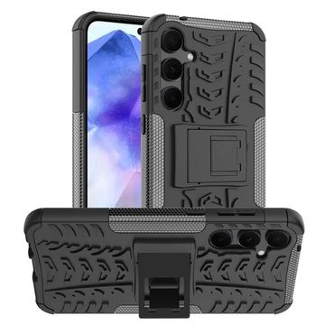 Outdoor Hülle für Samsung Galaxy A55 Tire Rutschfest Kickstand PC TPU Cover Case