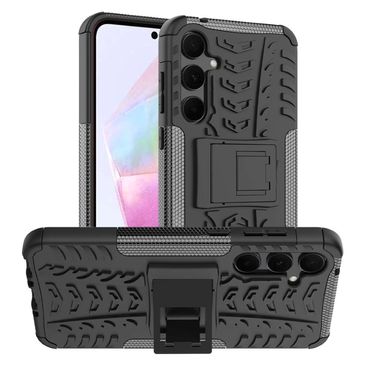 Outdoor Hülle für Samsung Galaxy A35 Tire Rutschfest Kickstand PC TPU Cover Case