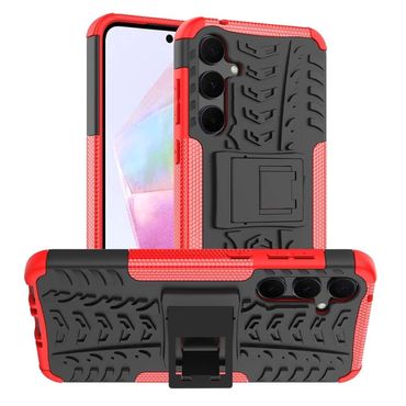 Outdoor Hülle für Samsung Galaxy A35 Tire Rutschfest Kickstand PC TPU Cover Case