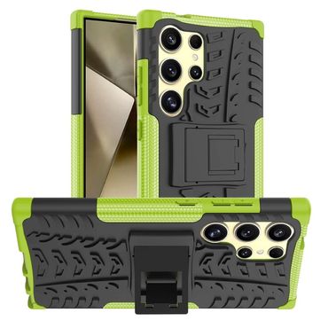 Outdoor Hülle für Samsung Galaxy S24 ULTRA Tire Rutschfest Stand PC TPU Case