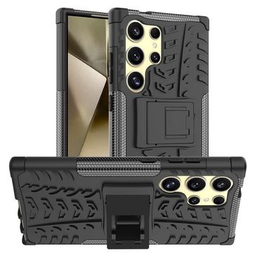 Outdoor Hülle für Samsung Galaxy S24 ULTRA Tire Rutschfest Stand PC TPU Case