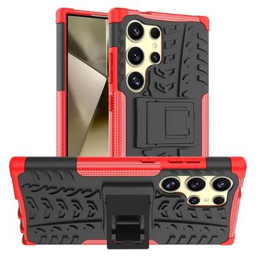 Outdoor Hülle für Samsung Galaxy S24 ULTRA Tire Rutschfest Stand PC TPU Case