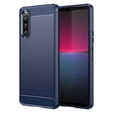 TPU Hülle für Sony Xperia 10 V Carbon Fiber Skin Brushed Schutzcover Soft Case