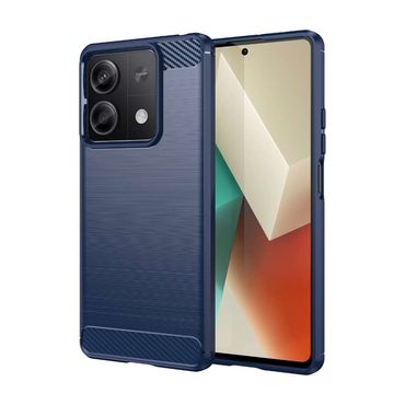 TPU Hülle für Xiaomi Redmi Note 13 5G Carbon Fiber Skin Brushed Schutzcover Case, Farbe: Blau