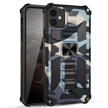 Outdoor Hülle für Apple iPhone 11 Camouflage Shockproof Schutz Cover Armor Kick, Farbe: Hellblau