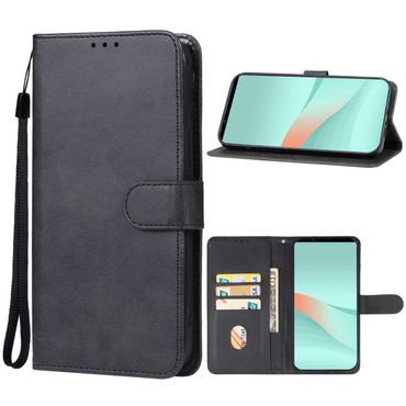 Handy Tasche für Sony Xperia 10 VI Wallet Magnet Klappetui Hülle Kartenfach Case, Farbe: Schwarz