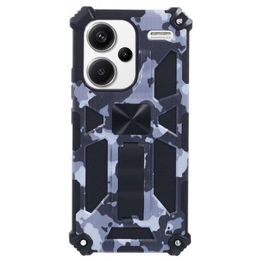 Outdoor Hülle für Xiaomi Redmi Note 13 PRO+ Camouflage Shockproof PC Schutzcover, Farbe: Schwarz