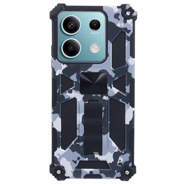 Outdoor Hülle für Xiaomi Redmi Note 13 5G Camouflage Shockproof PC Schutzcover, Farbe: Schwarz