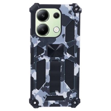 Outdoor Hülle für Xiaomi Redmi Note 13 4G Camouflage Shockproof PC Schutzcover, Farbe: Schwarz