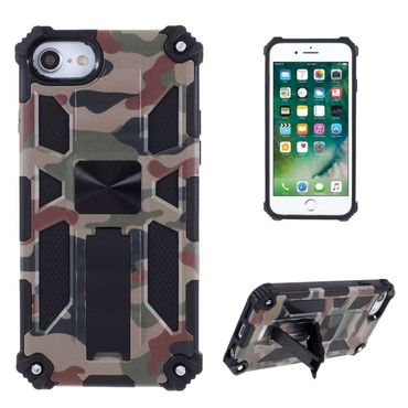 Outdoor Hülle für Apple iPhone SE 2020 2022 Camouflage Shockproof PC Schutzcover, Farbe: Grün