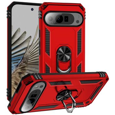 Outdoor Hülle für Google Pixel 9 PRO XL TPU PC Hybrid Sergeant Armor Schutzcover, Farbe: Rot
