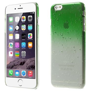 Hardyhülle für Apple iPhone 6 6S Raindrop Hard Case Regen Tropfen Transparent, Farbe: Grün