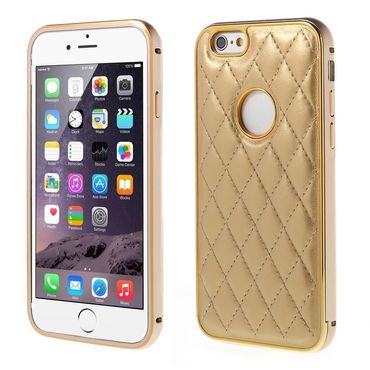 Metal Bumper für Apple iPhone 6 6S Slide-on Raute Rhombus-Abdeckung Hülle Cover, Farbe: Gold