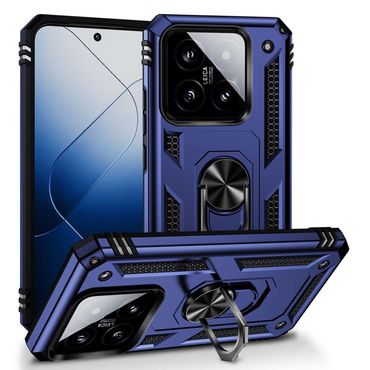 Outdoor Hülle für Xiaomi 14 TPU PC Hybrid Sergeant Armor Ring Schutzcover Case, Farbe: Blau