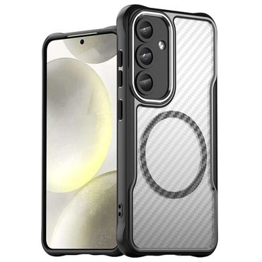 Hybrid Hülle für Samsung Galaxy S25 PLUS Carbon MagSafe Shockproof TPU Cover