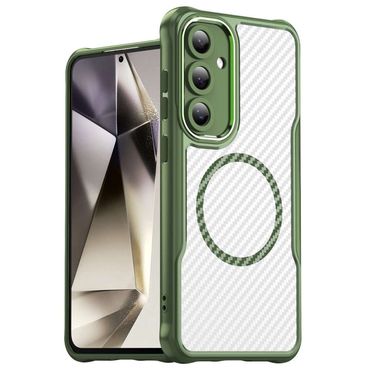 Hybrid Hülle für Samsung Galaxy S24 FE Carbon MagSafe Shockproof PC Handy Cover