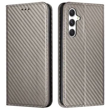 Handy Tasche für Samsung Galaxy A16 Carbon Fiber Wallet Hülle Magnet Klapp Etui