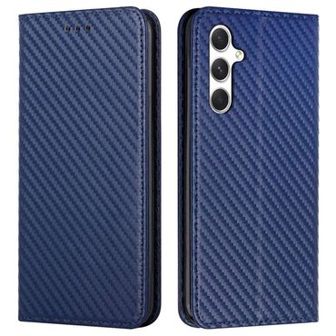 Handy Tasche für Samsung Galaxy A16 Carbon Fiber Wallet Hülle Magnet Klapp Etui