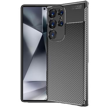 TPU Hülle für Samsung Galaxy S25 ULTRA Carbon Fiber Muster Shockproof Cover Case