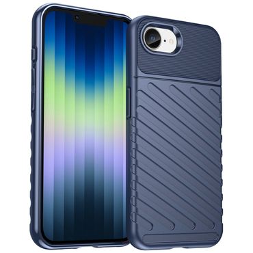 TPU Hülle für Apple iPhone 16e Thunder Series Grip Twill Handy Case Rutschfest, Farbe: Blau