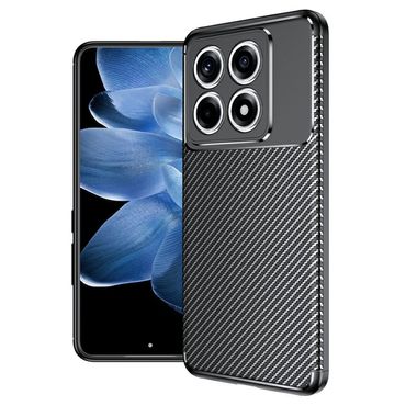 TPU Hülle für Xiaomi 14T Carbon Fiber Muster Textur Shockproof Backcover Case