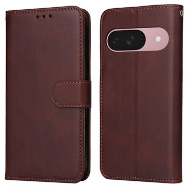 Handy Tasche für Google Pixel 9a Wallet Magnet Klappetui Hülle Kartenfach Case, Farbe: Braun