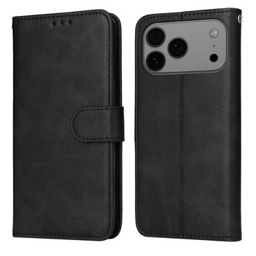 Handy Tasche für Apple iPhone 17 PRO MAX Wallet Magnet Klappetui Schutzhülle, Farbe: Schwarz